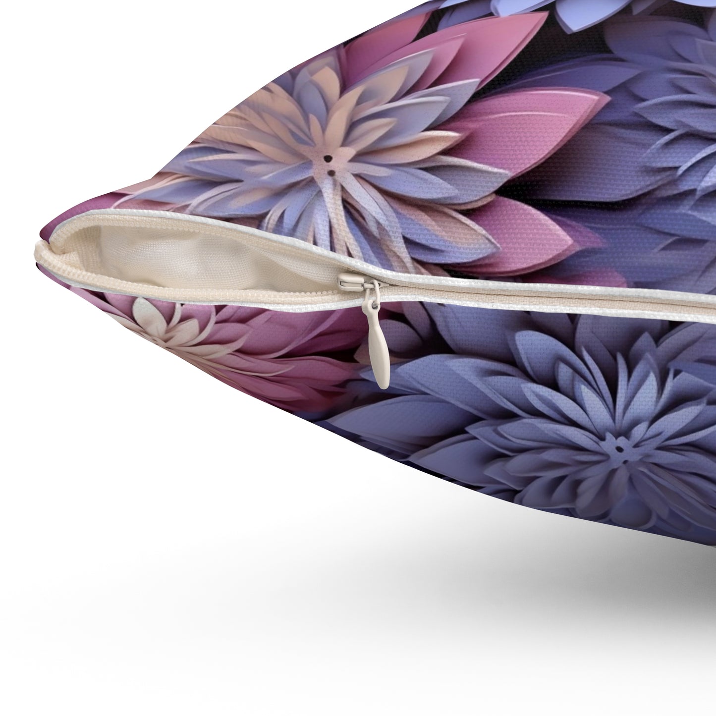Floral Accent Square Pillow - "The Word of our God stands forever" - Lavender Purple