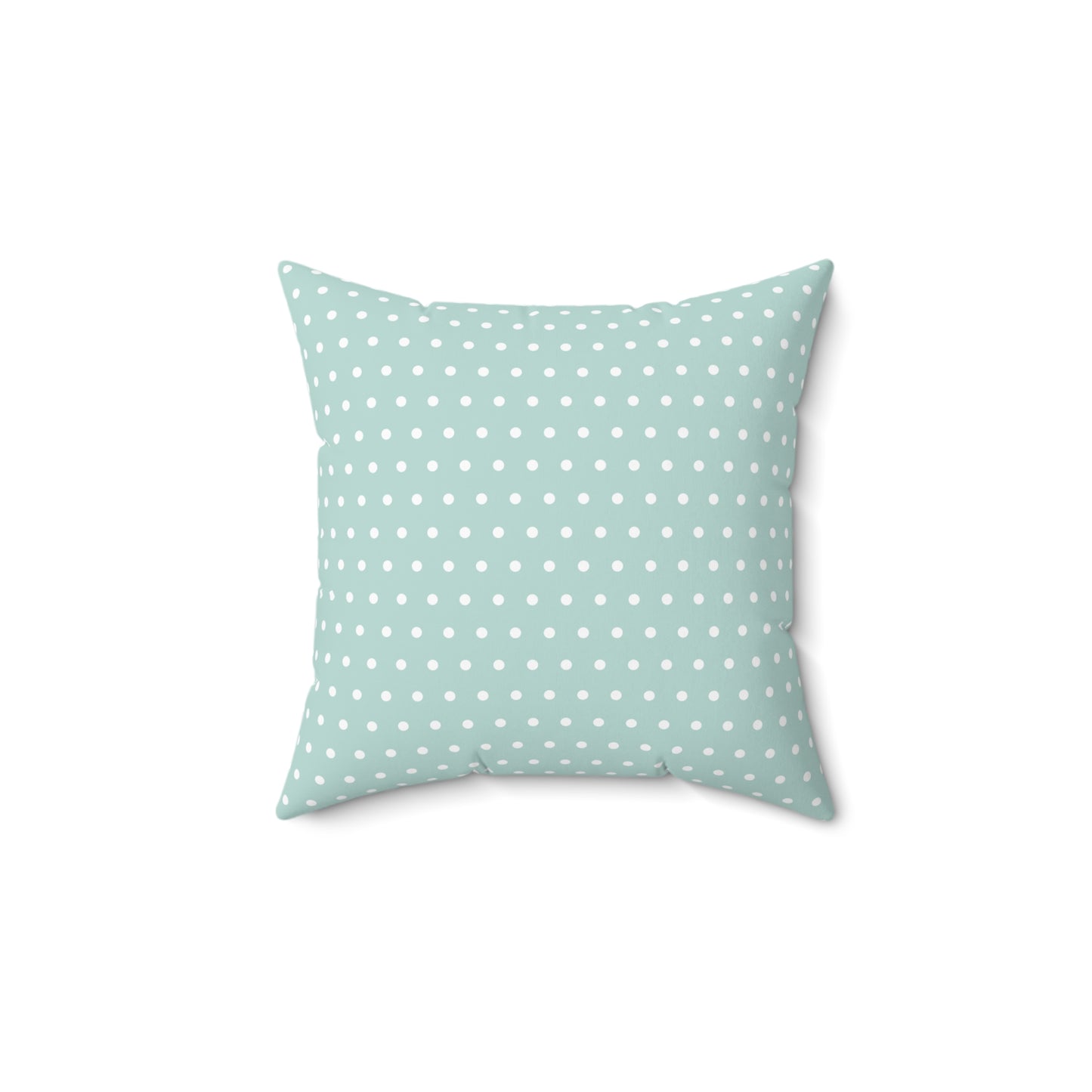 Blessed & Highly Favored Square Pillow - Sea Mist Polka Dot
