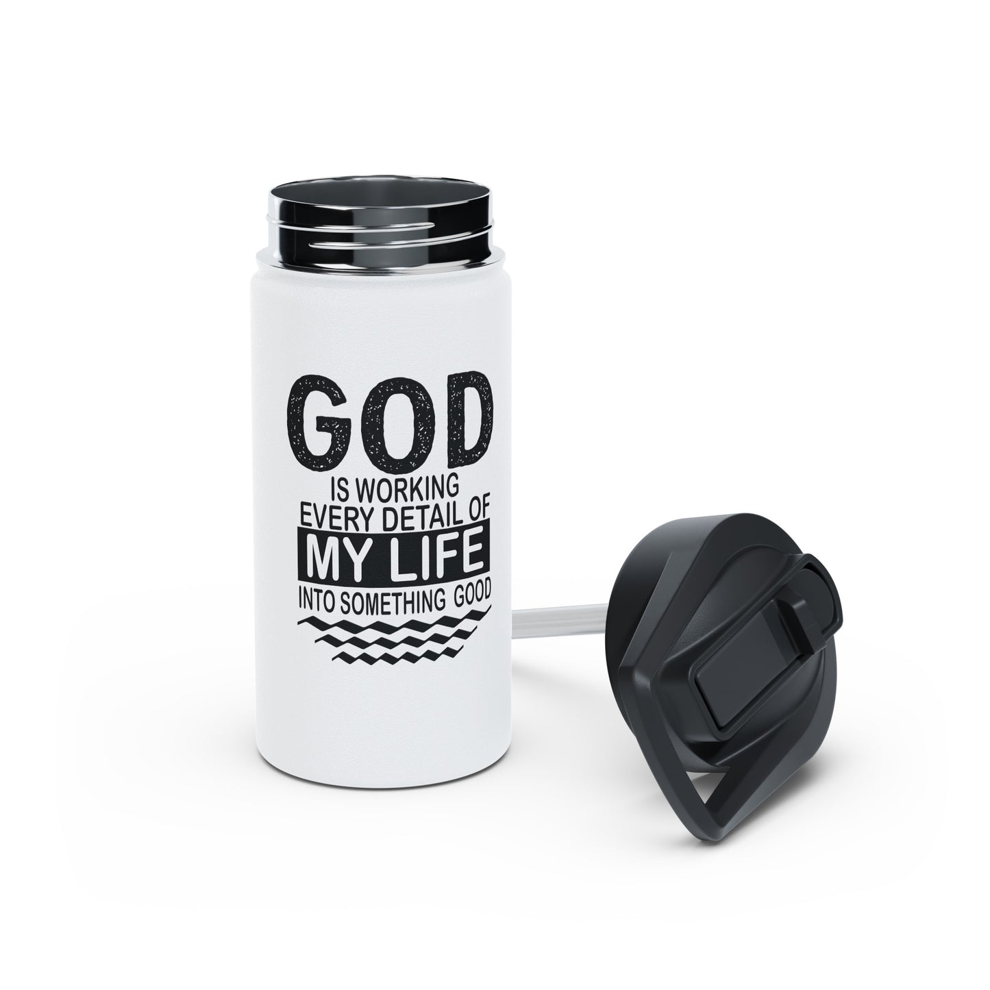 "God is working every detail of my life..." Stainless Steel Water Bottle