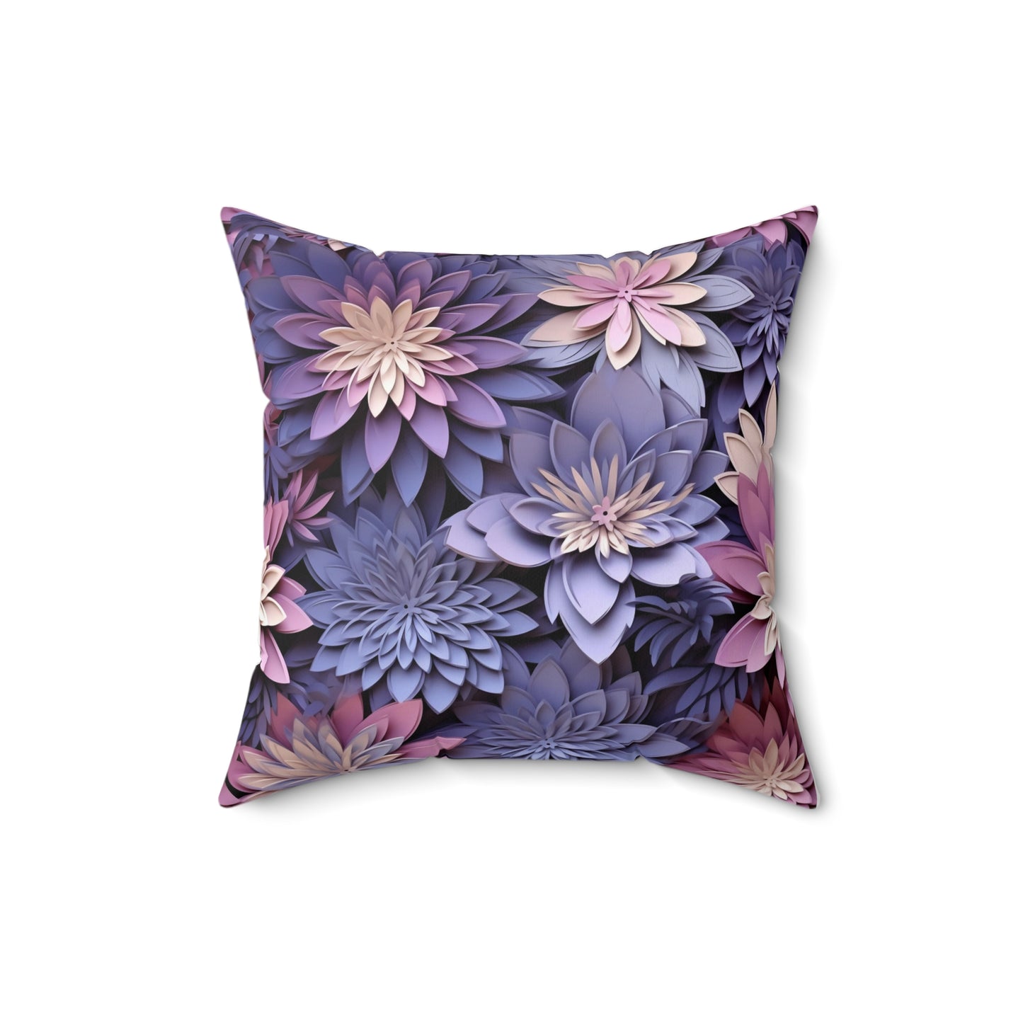 Floral Accent Square Pillow - "The Word of our God stands forever" - Lavender Purple