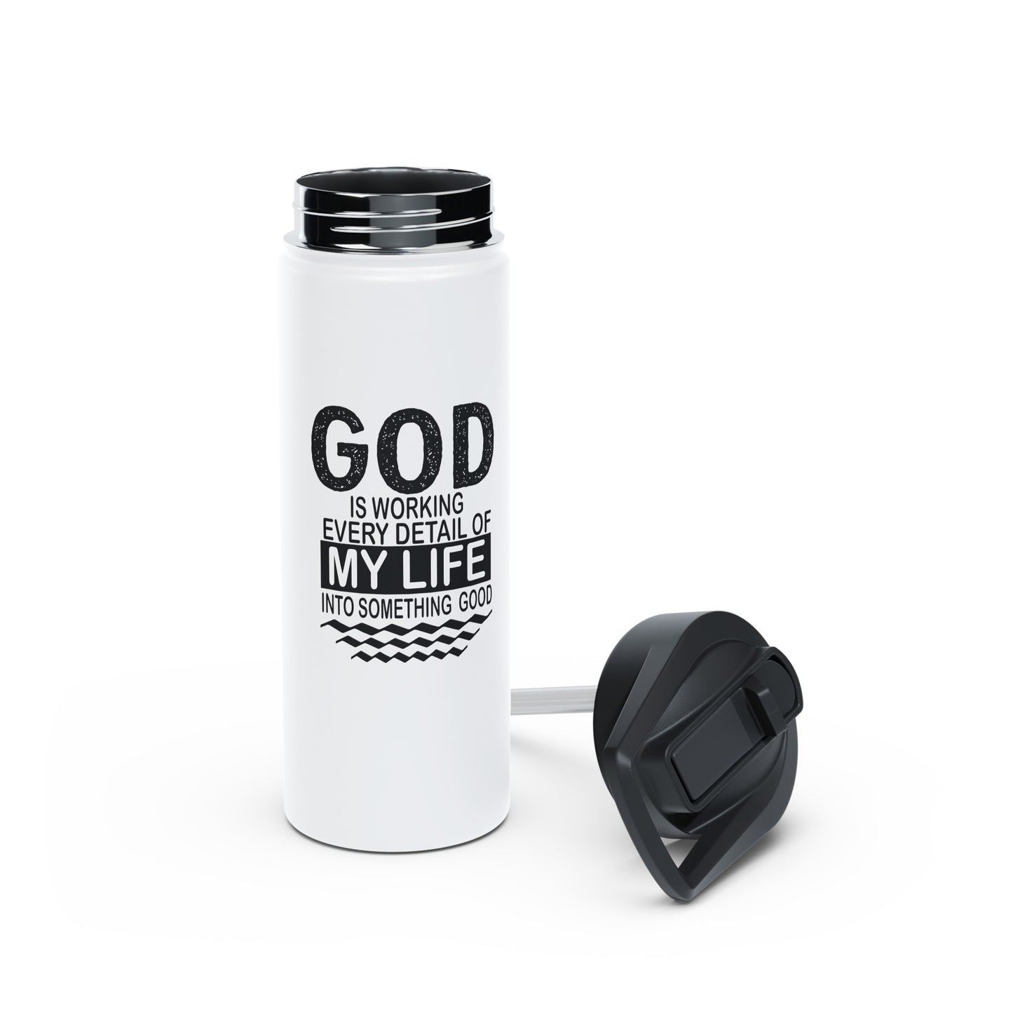 "God is working every detail of my life..." Stainless Steel Water Bottle