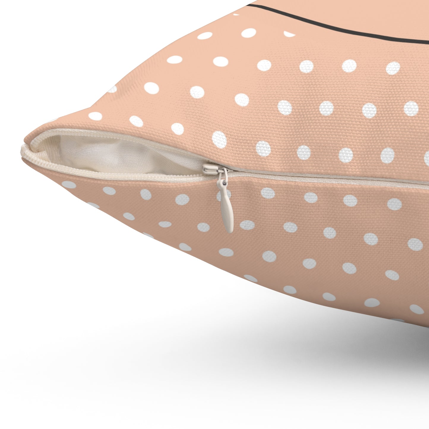 Blessed & Highly Favored Square Pillow - Mandys Pink Polka Dot