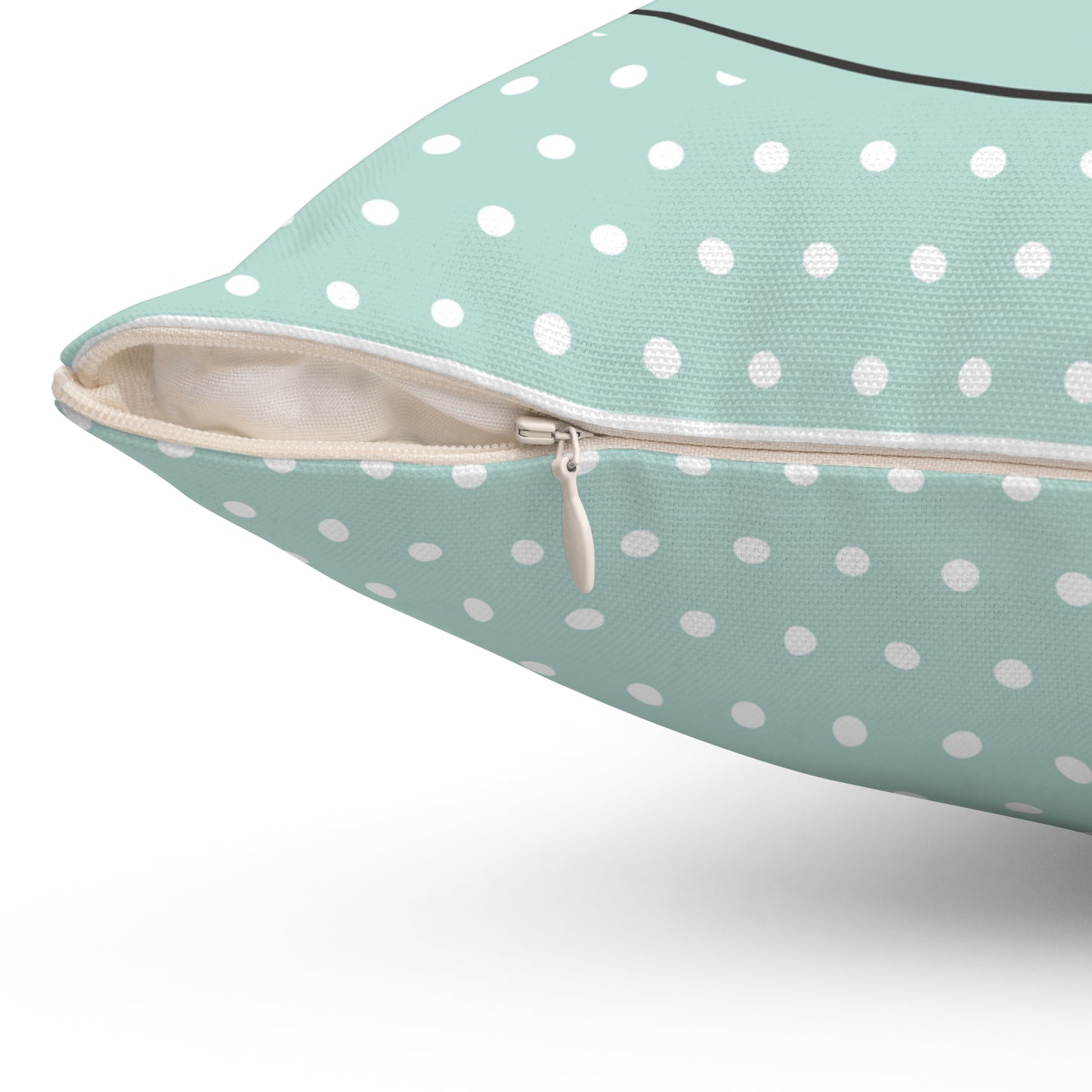 Blessed & Highly Favored Square Pillow - Sea Mist Polka Dot