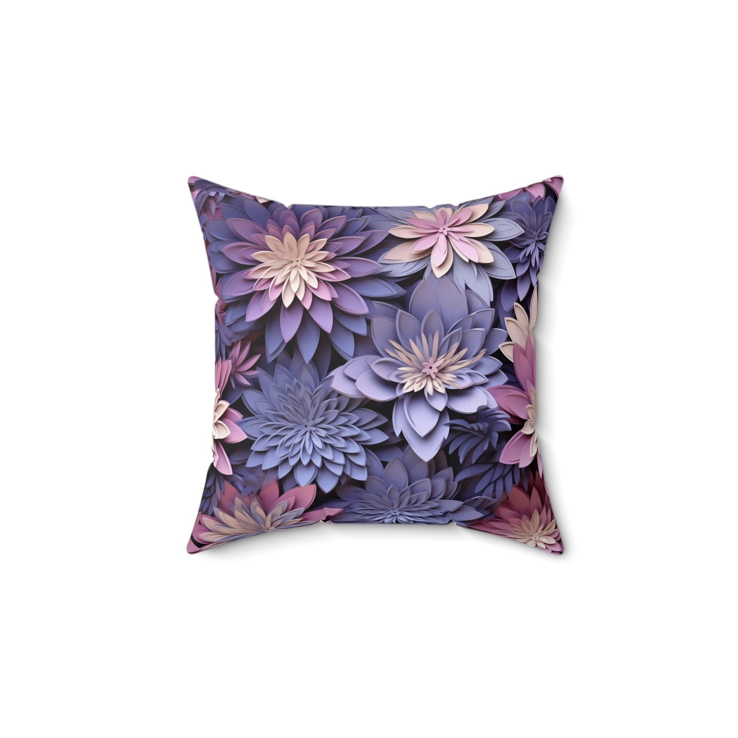 Floral Accent Square Pillow - "The Word of our God stands forever" - Lavender Purple