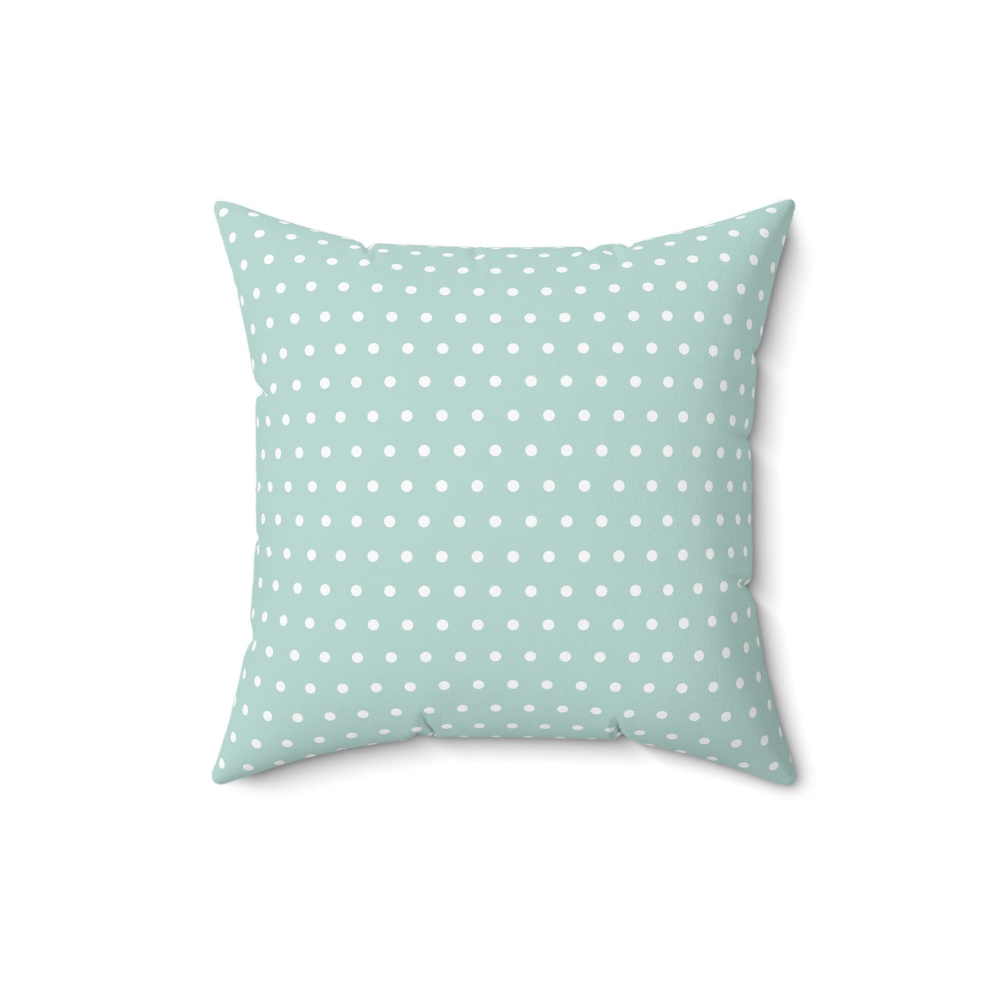 Blessed & Highly Favored Square Pillow - Sea Mist Polka Dot