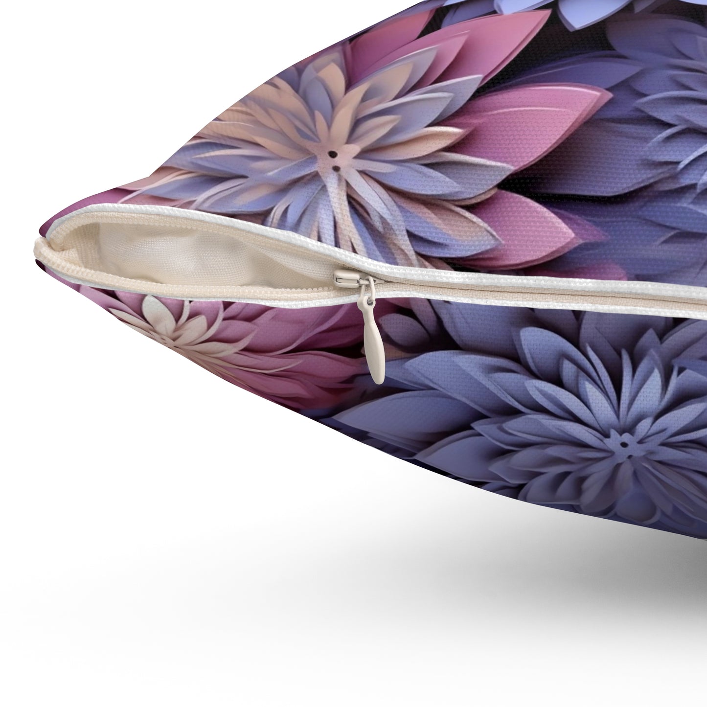 Floral Accent Square Pillow - "The Word of our God stands forever" - Lavender Purple