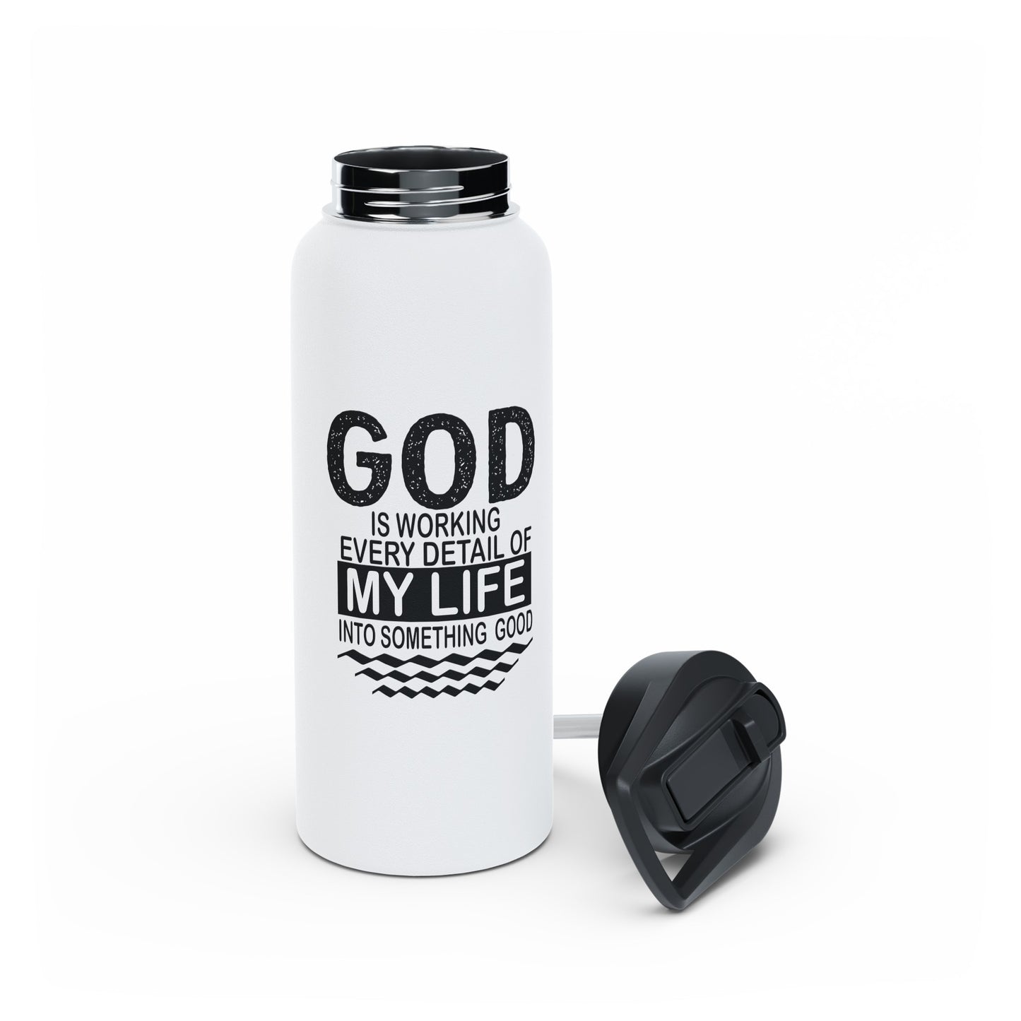 "God is working every detail of my life..." Stainless Steel Water Bottle