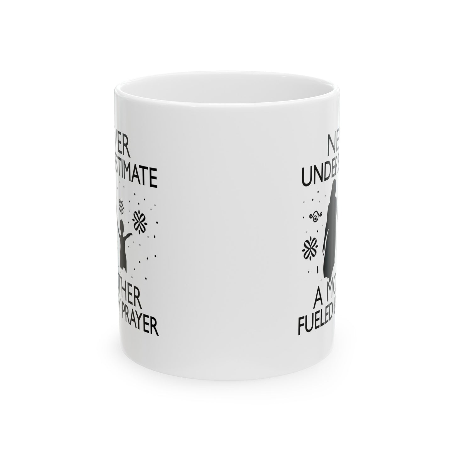 "Praying Mother" Inspirational White Ceramic Mug (11oz, 15oz)