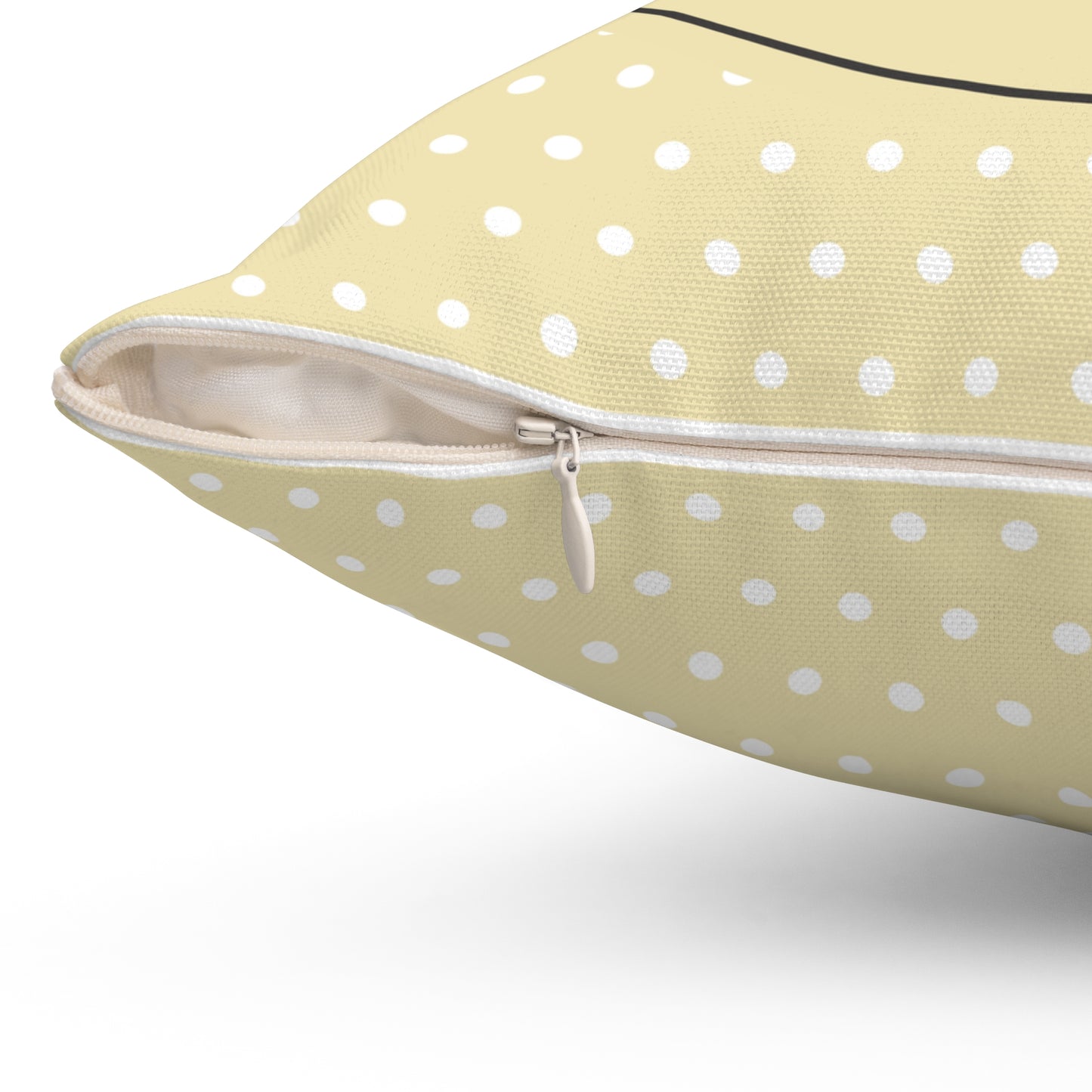 Blessed & Highly Favored Square Pillow - Tan Brown Polka Dot