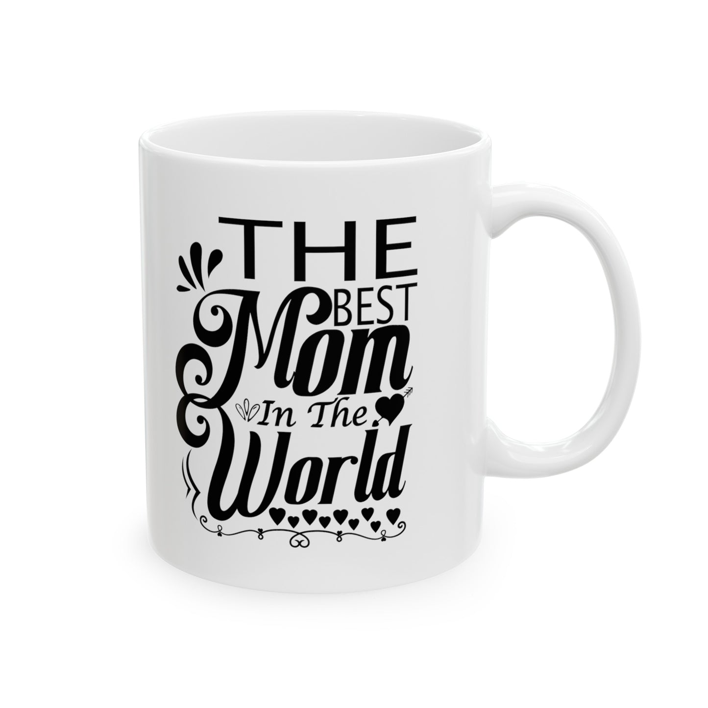 "The Best Mom in the World" Ceramic White Mug (11oz, 15oz)
