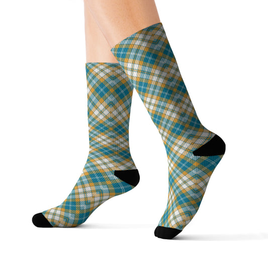 Men Socks (Teal Blue Pattern)