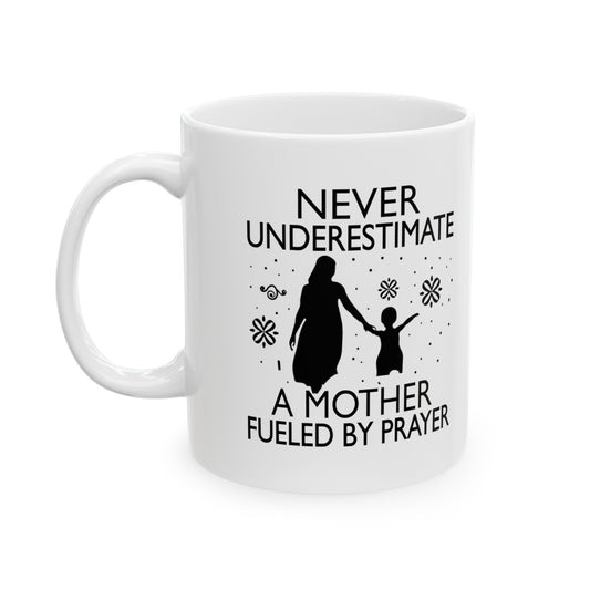 "Praying Mother" Inspirational White Ceramic Mug (11oz, 15oz)