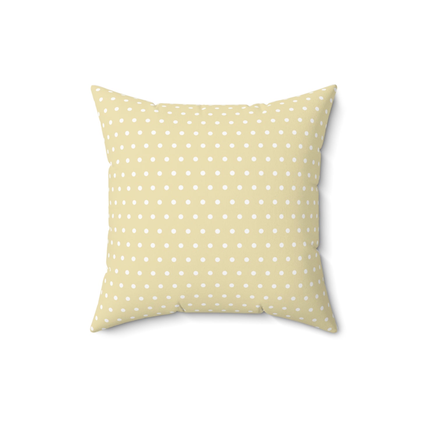 Blessed & Highly Favored Square Pillow - Tan Brown Polka Dot
