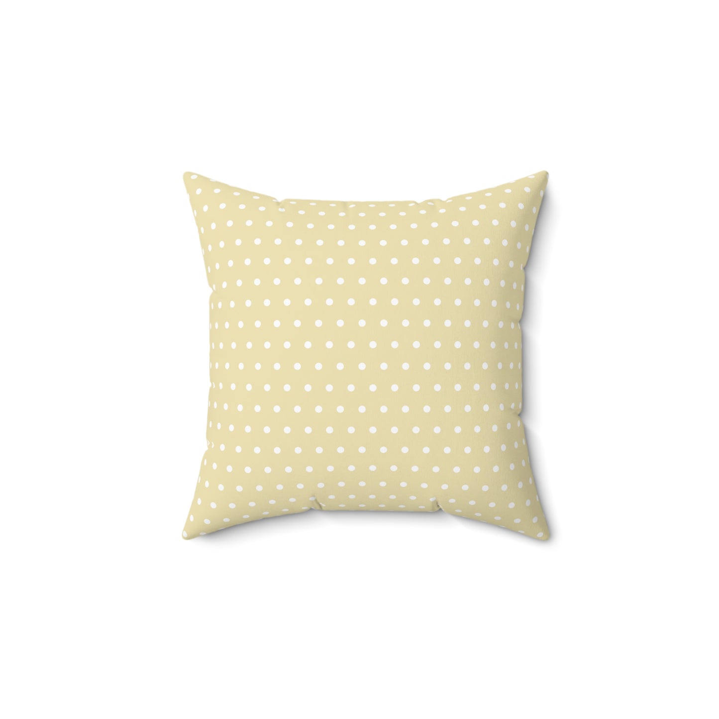 Blessed & Highly Favored Square Pillow - Tan Brown Polka Dot