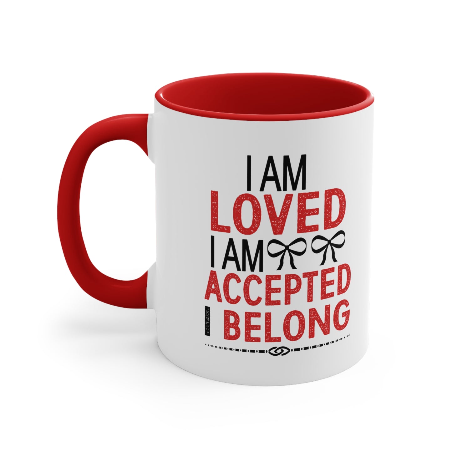 "I am loved..." Affirmation Red Accent Mug (11oz)